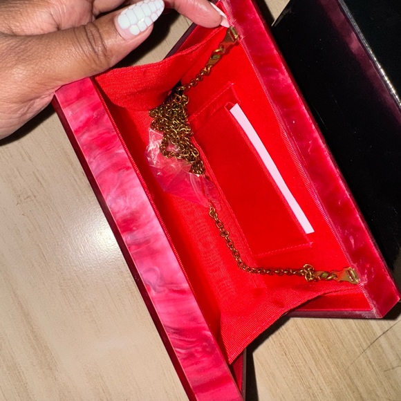 Kurt Geiger Lipstick Clutch with Chain NEW - Picture 10 of 12